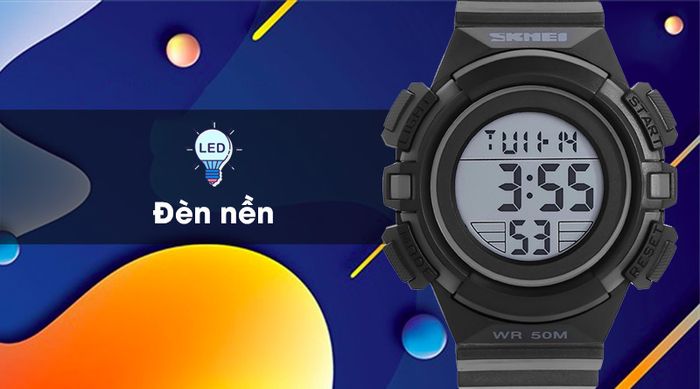 Đồng hồ trẻ em Skmei SK-1559 - Đen có đèn nền sáng mạnh
