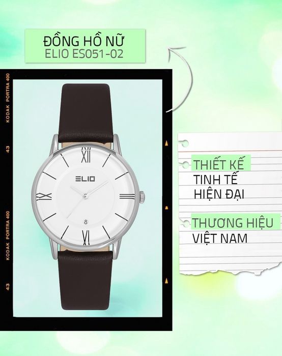Đồng hồ Nữ Elio EL051-02 với thiết kế tinh tế, trẻ trung