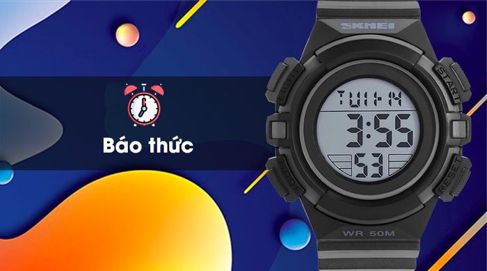 Đồng hồ trẻ em Skmei SK-1559 - Đen có báo thức tiện dụng