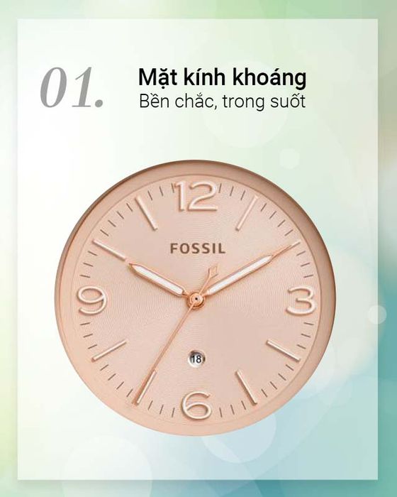 Đồng hồ Nữ Fossil ES4946 có mặt kính khoáng cứng cáp
