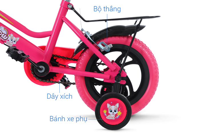 Bánh phụ - Xe đạp trẻ em Đại Phát Tài Cầu Vồng 12 inch