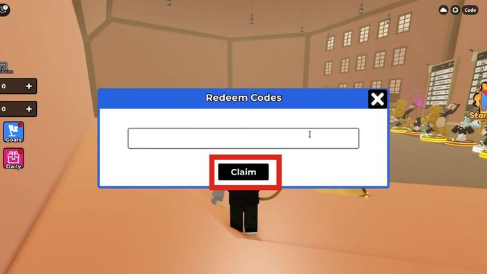 Hướng dẫn nhập mã code Rope Battles - bước 3