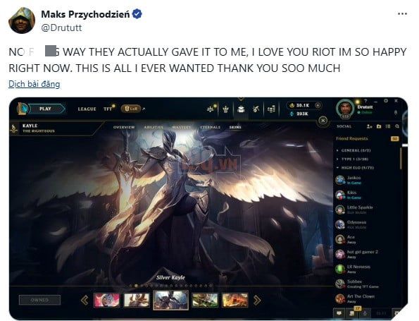 Chàng game thủ gửi thư yêu cầu Riot Games trao tặng trang phục hiếm nhất LMHT và cái kết không thể ngờ tới 3.