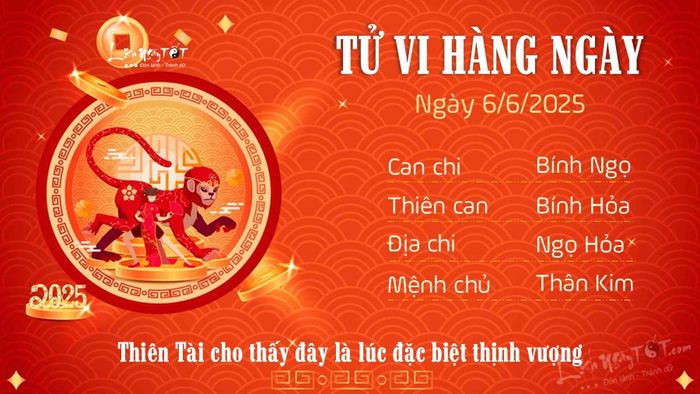 Tử vi hàng ngày 6/6/2025 của 12 con giáp - Thân