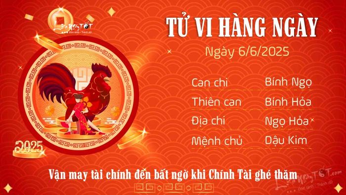 Tử vi hàng ngày 6/6/2025 của 12 con giáp - Dậu
