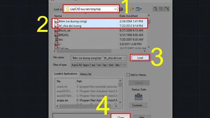 Hướng dẫn Bước 2 cách Load Lisp CAD một lần dùng nhiều lần
