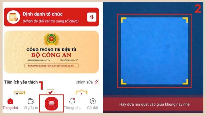 Hướng dẫn quét mã QR CCCD trên VNeID qua app VNeID - Bước 2