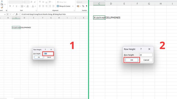 4 phương pháp mở rộng ô trong Excel cùng hướng dẫn chi tiết 4