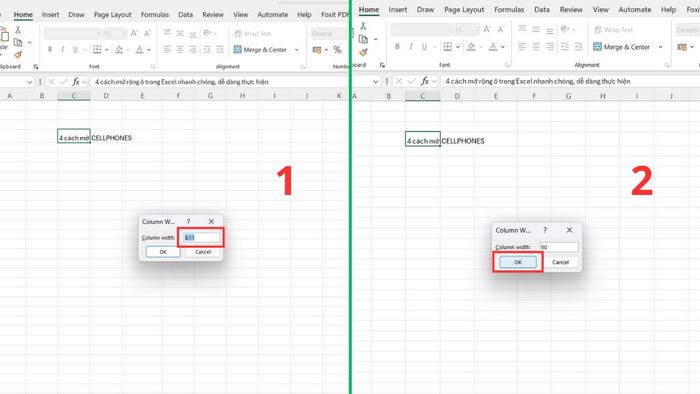 4 phương pháp mở rộng ô trong Excel cùng hướng dẫn chi tiết 5