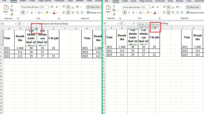 4 phương pháp mở rộng ô trong Excel cùng hướng dẫn chi tiết 1