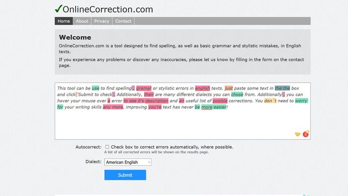 OnlineCorrection.com là một trong những website hỗ trợ sắp xếp từ tiếng Anh thành câu chuẩn xác và dễ sử dụng