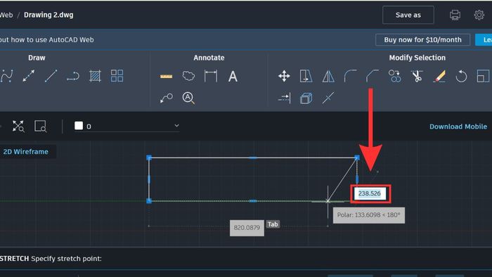 Lệnh vát góc trong CAD và cách sử dụng tùy chọn 2 - Bước 2
