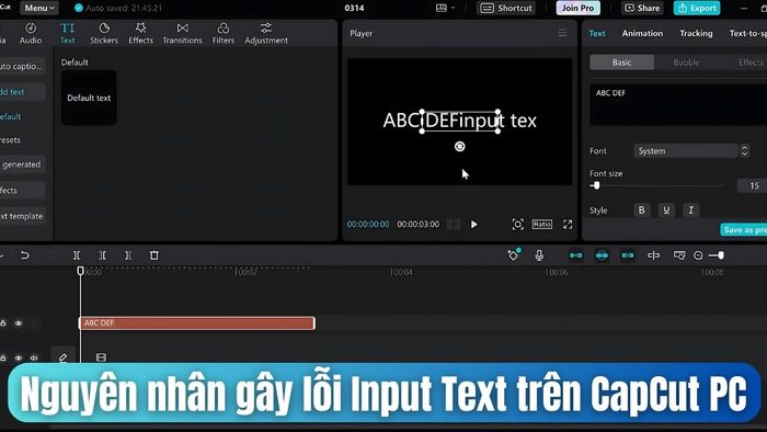 Các nguyên nhân khiến lỗi Input Text xuất hiện trên CapCut PC