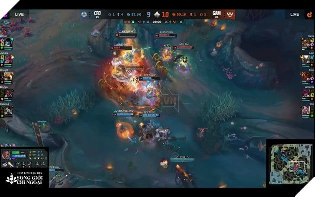 Azir dưới tay HongQ gây sát thương khủng, tiêu diệt 4 thành viên GAM Esports