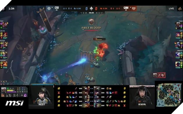 Kiaya có mạng solo kill trước Rest