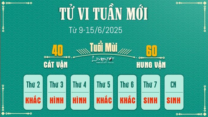 Tu vi tuan moi cua 12 con giap 9-15/6/2025 - Mui