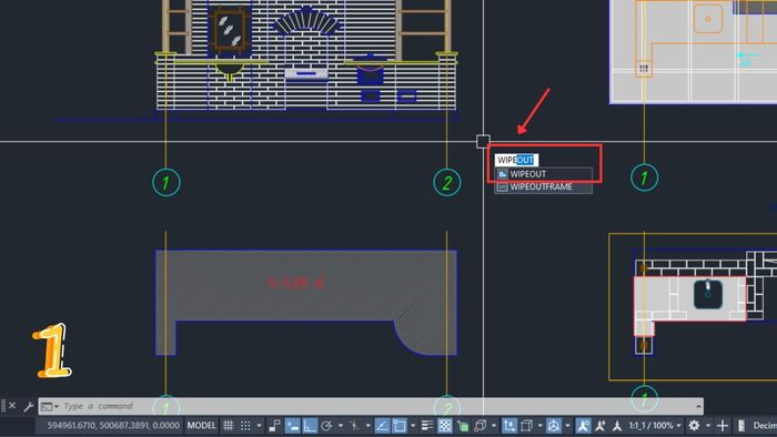 Hướng dẫn sử dụng lệnh WIPEOUT trong CAD bước 1