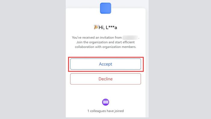 Cách tham gia tổ chức trên Lark - Sử dụng email hoặc tin nhắn mời tham gia - Bước 2