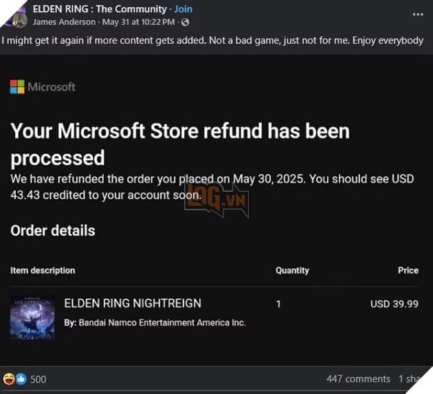 Ngay sau khi Elden Ring: Nightreign ra mắt, hàng loạt game thủ đã yêu cầu hoàn tiền.