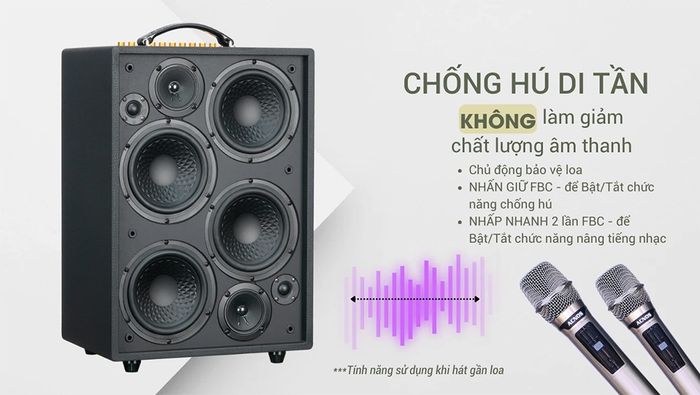 Công nghệ chống hú di tần loa ACNOS SONCAMEDIA ePOP 100