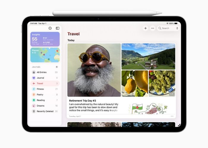 iPadOS 26 mang đến ứng dụng Nhật ký (Journal) mới trên iPad. Ảnh: Apple.com