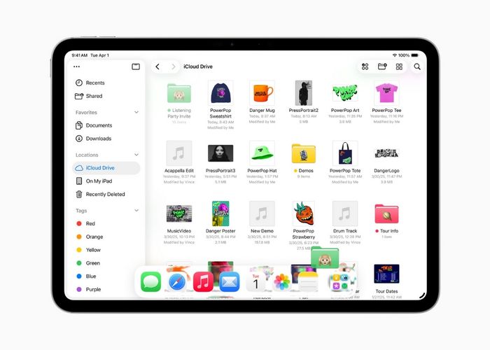 iPadOS 26 cải tiến ứng dụng Tệp với các phương thức quản lý, truy cập và chỉnh sửa tệp mới mẻ. Ảnh: Apple.com