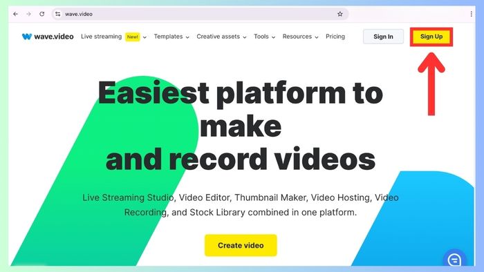 Cách đăng ký tài khoản Wave Video miễn phí, bước 1