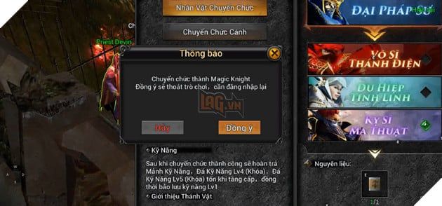Mẹo đổi class trong MU Lục Địa VNG dễ dàng chỉ trong một nốt nhạc - phần 4