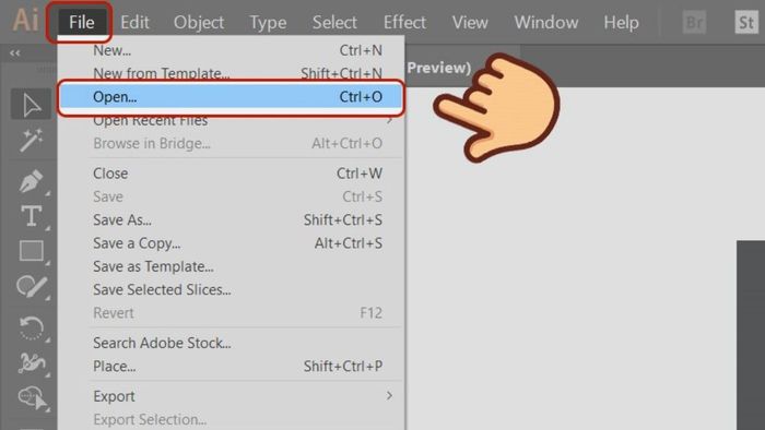 Hướng dẫn chuyển ảnh thành vector trong AI - Bước 1