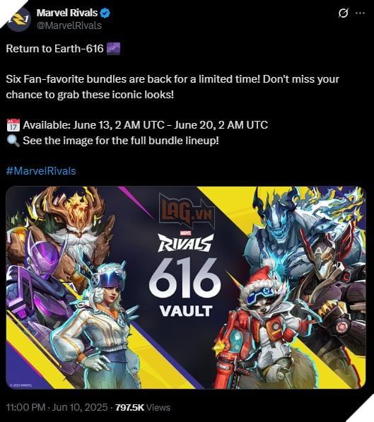 Marvel Rivals Thông Báo Tái Phát Hành Skin Hiếm Có Giới Hạn Lần 2