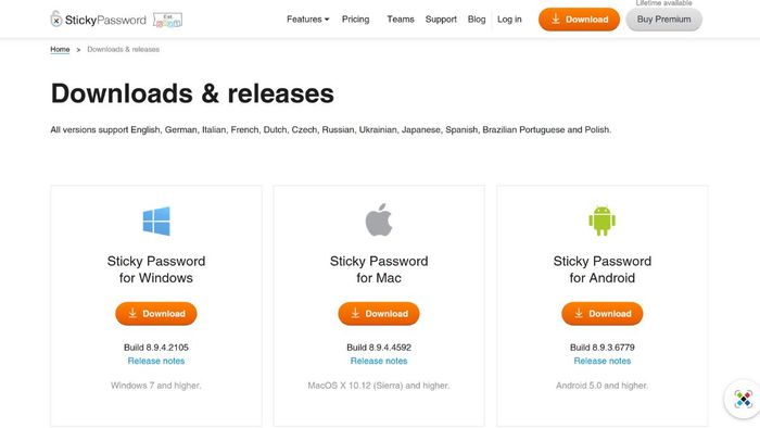Trình quản lý mật khẩu Sticky Password