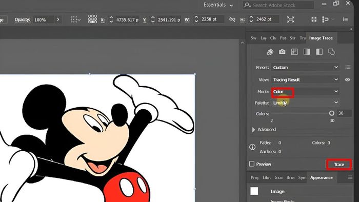 Hướng dẫn đơn giản sử dụng Image Trace trong AI bước 3
