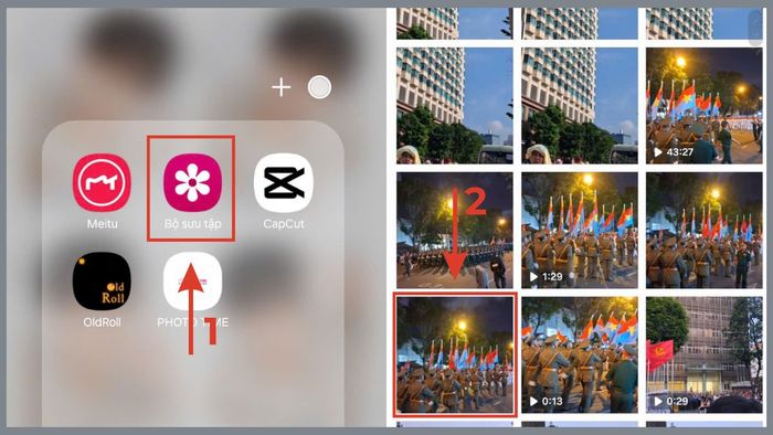 Hình ảnh minh họa các bước thêm định vị vào ảnh trên Android - Bước 1