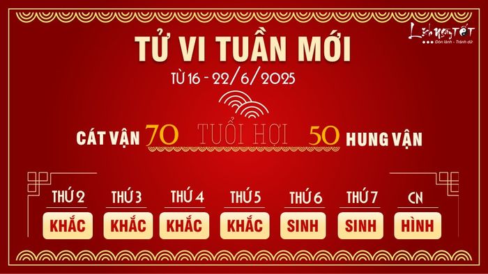 12 Tử vi hàng tuần 12 con giáp từ ngày 16 đến 22 tháng 6 năm 2025 - tuổi Hợi