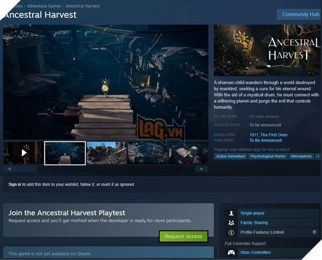Người dùng trên nền tảng Steam có thể đăng ký tham gia Playtest của Ancestral Harvest