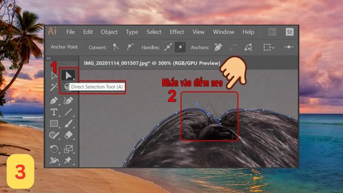 Bước 3 xóa nền bằng Pen Tool và Clipping Mask trong AI