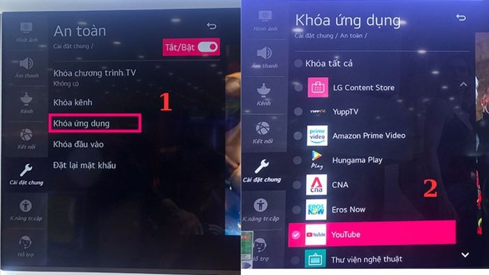 Cách khóa YouTube trên tivi LG - bước 5