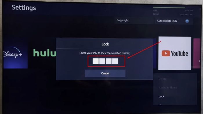 Hướng dẫn khóa YouTube trên tivi Panasonic - bước 5