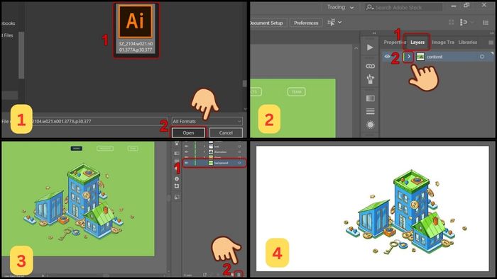 Cách 2 xóa nền bằng Pen Tool và Clipping Mask trong AI