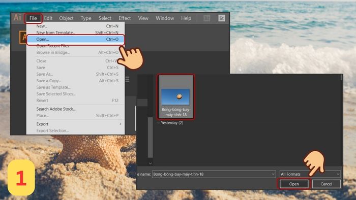 Bước 1 xóa nền bằng Image Trace trong AI
