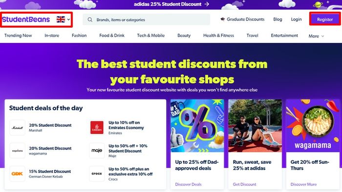 Hướng dẫn từng bước đăng ký tài khoản StudentBeans