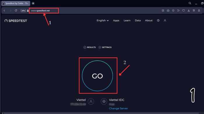 Hướng dẫn kiểm tra tốc độ mạng với Speedtest - bước 1