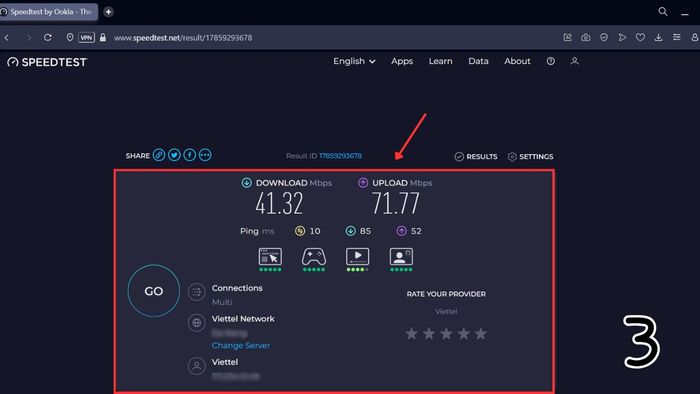 Hướng dẫn kiểm tra tốc độ mạng bằng Speedtest - bước 3