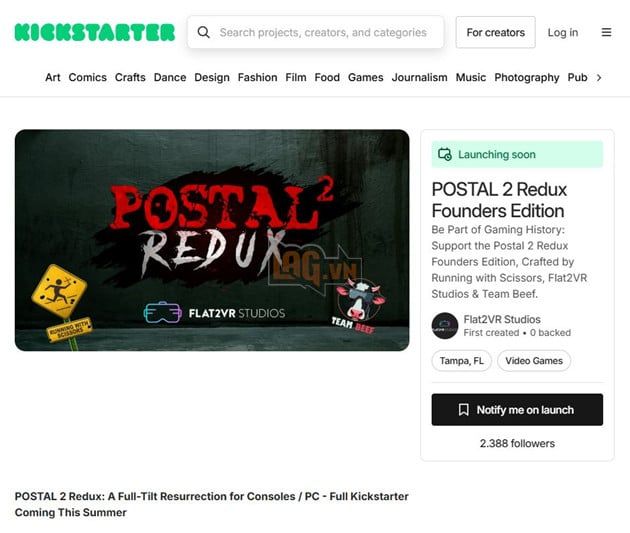 Năm nay, nhà sản xuất đã chính thức thông báo về kế hoạch phát triển Postal 2 Redux