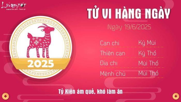 Tử vi hàng ngày 19/6/2025 - Mùi