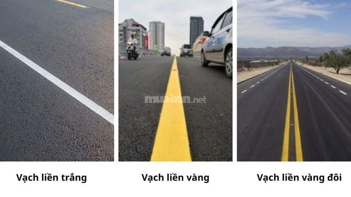 Các loại vạch liền được xem là vạch cấm vượt