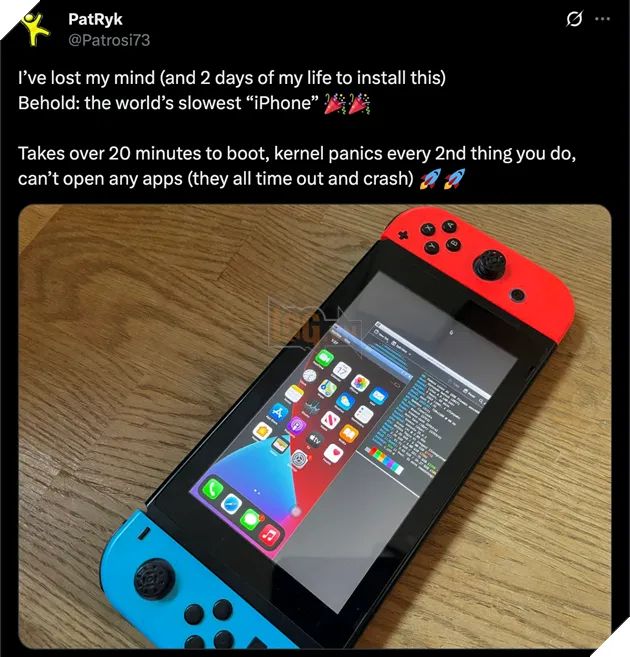 Thành tựu đột phá: Hệ điều hành iOS hoạt động trơn tru trên Nintendo Switch nhờ tài năng modder