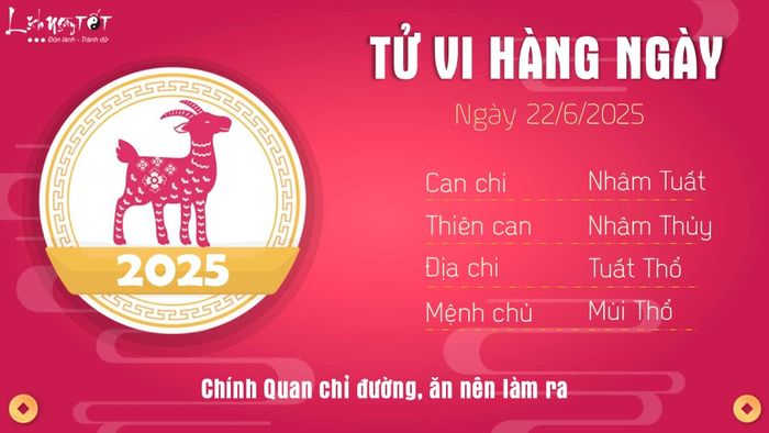 Tử vi hàng ngày 22/6/2025 - Tuổi Mùi