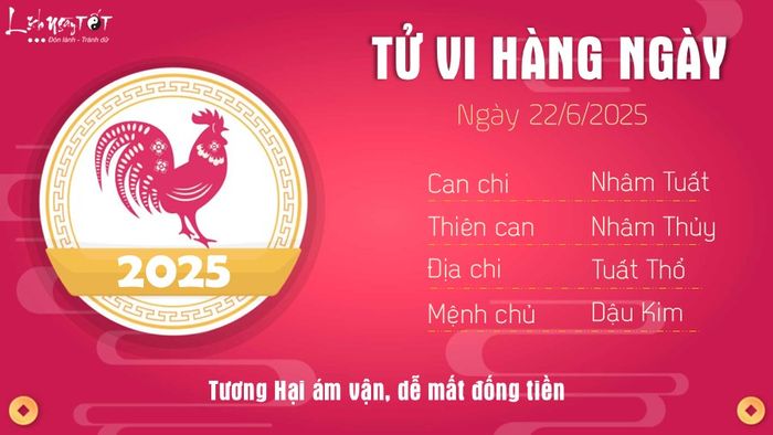 Tử vi hàng ngày 22/6/2025 - tuổi Dậu
