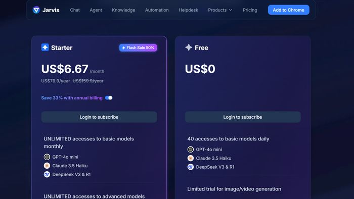 Các gói dịch vụ và chi phí sử dụng Jarvis AI